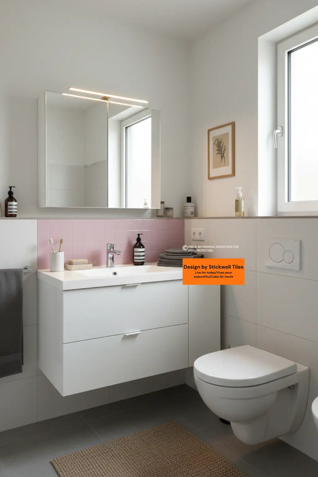 Bathroom Makeover: Peel & Stick Tile Transformations