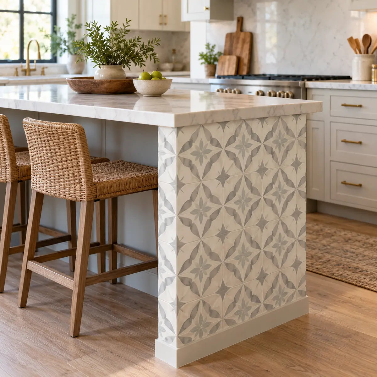 How to Tile a Kitchen Peninsula End Seamlessly