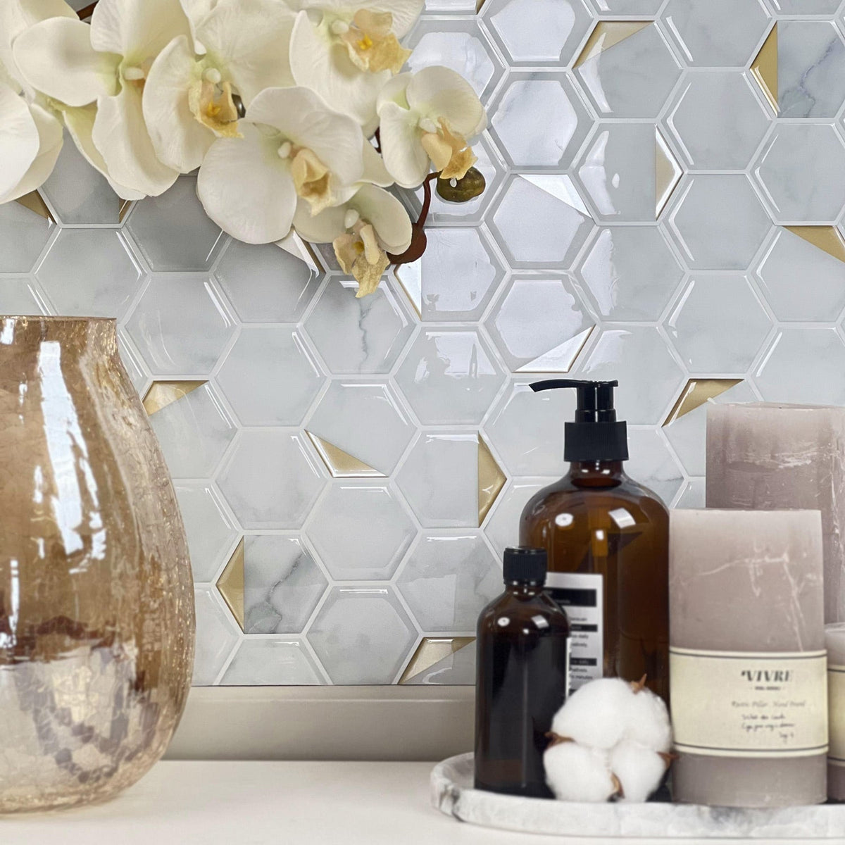Peel-and-Stick Bathroom Renovation: Plan by Moisture Zone — illustrative setting