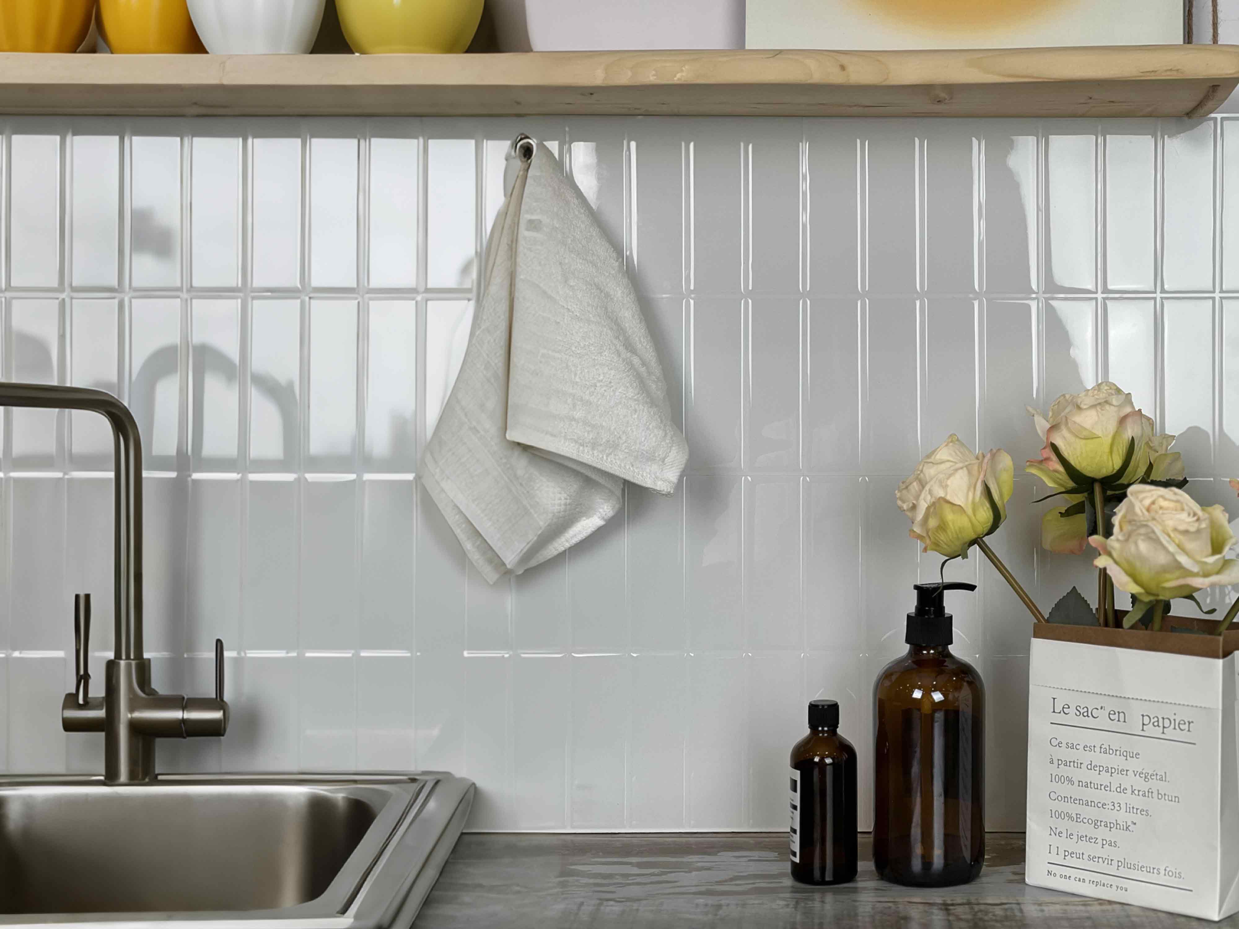 Stickwoll peel and stick Snowy Ceramic tiles