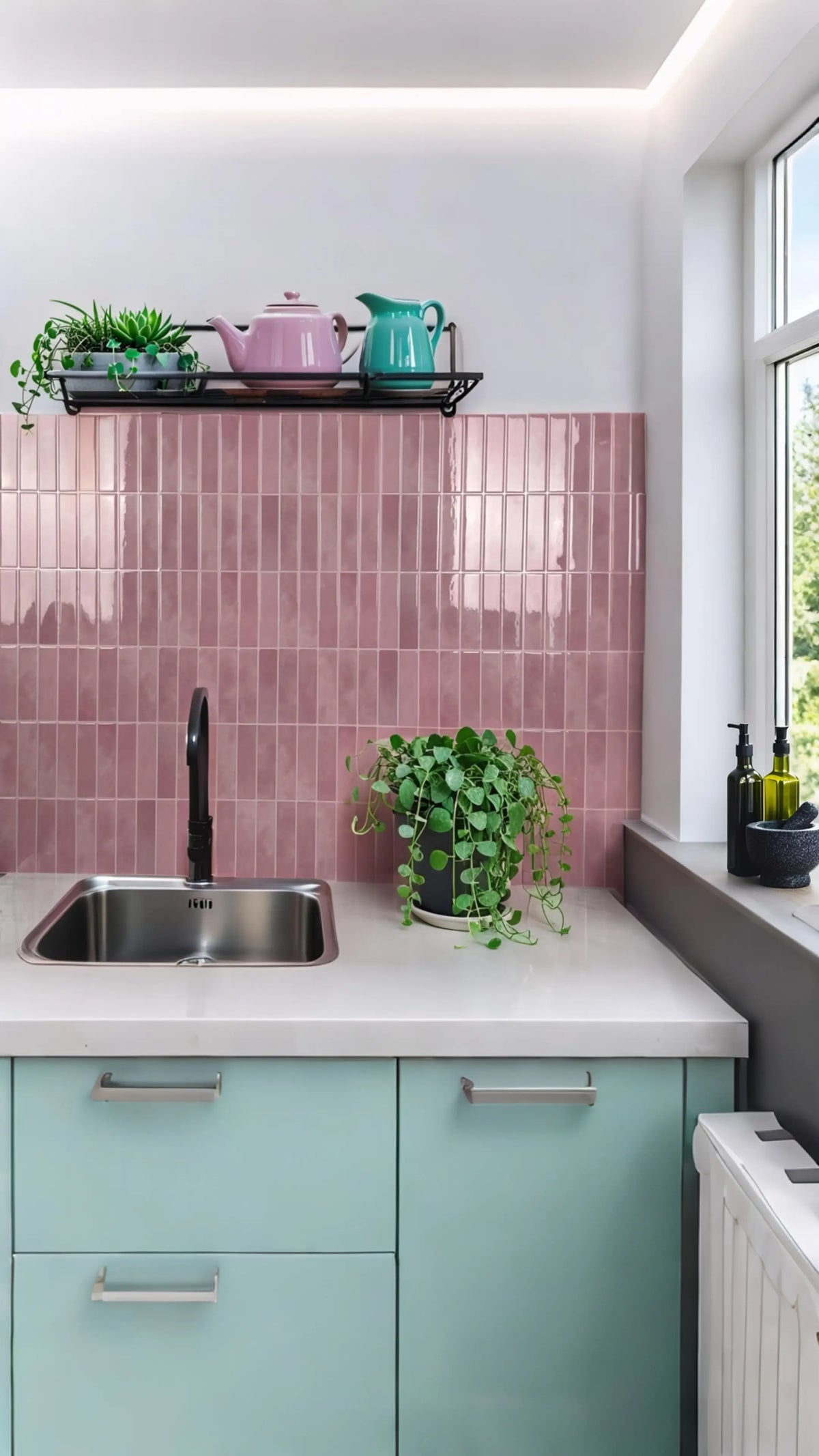 Subway Tile Patterns: Running Bond, Stack, Vertical and Herringbone — illustrative setting
