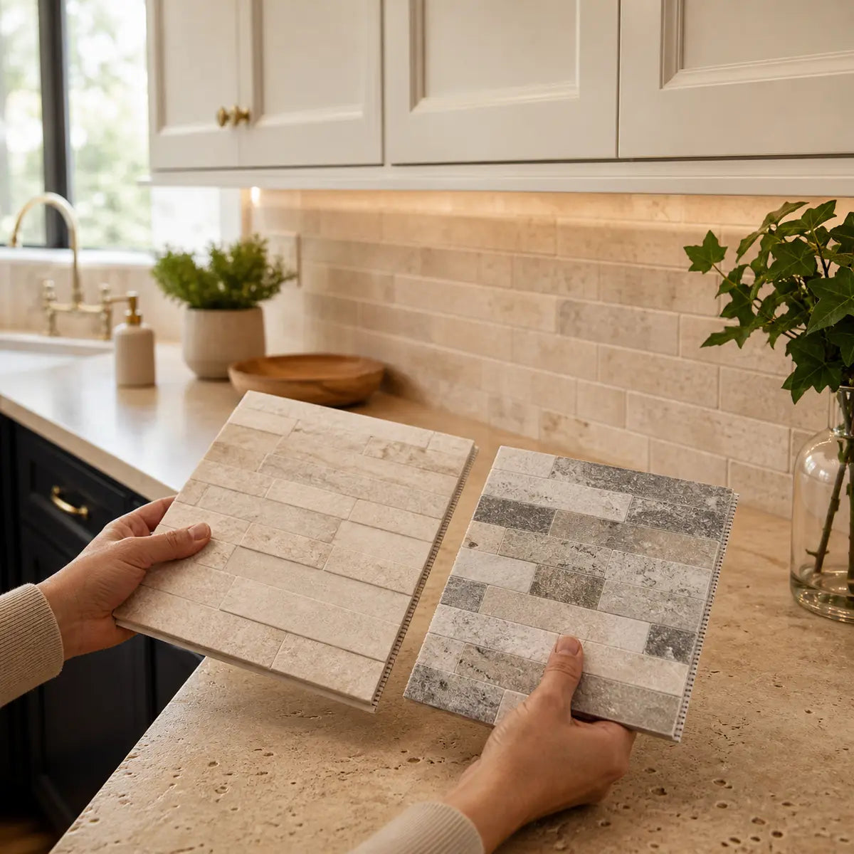 What Backsplash Goes With Travertine Countertops?