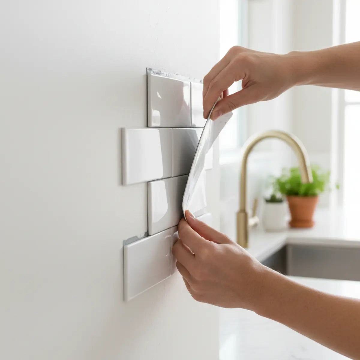 Erschwingliche Peel-and-Stick-Rückwandideen für Mieter