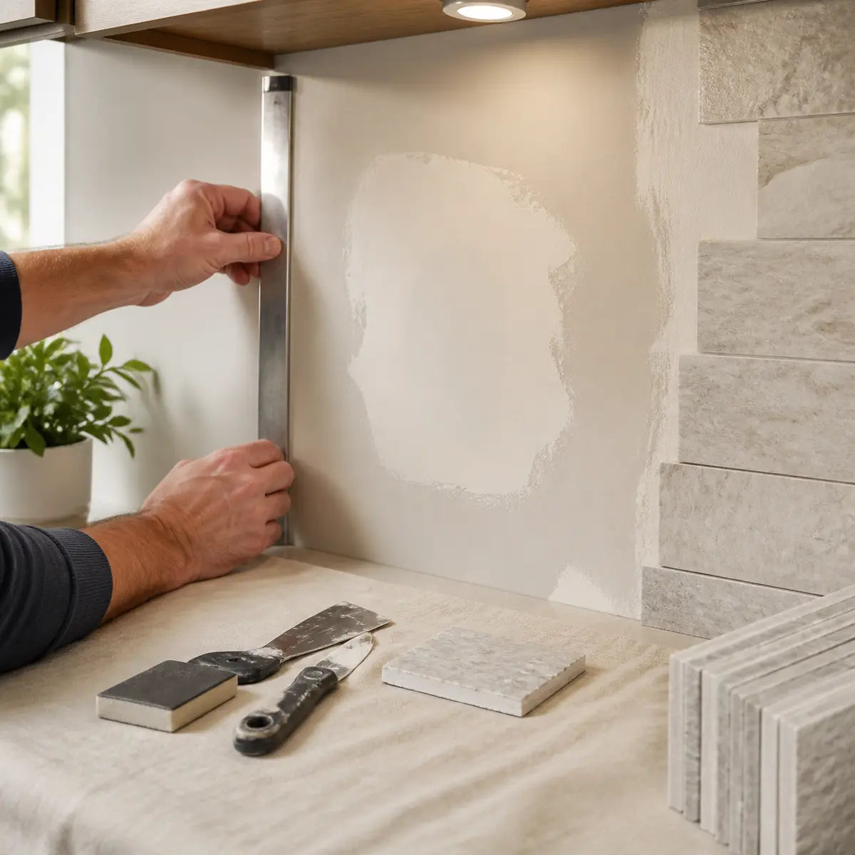 How to Repair Torn Drywall Paper Before Peel-and-Stick Tile