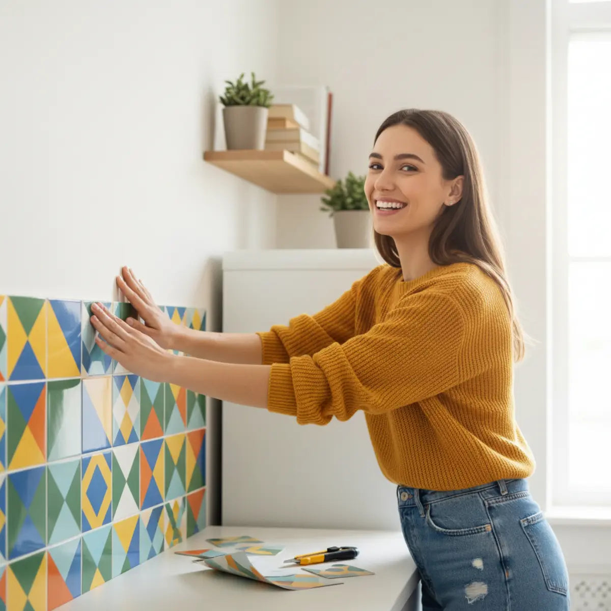 Renter-Friendly Peel and Stick Tile Makeovers