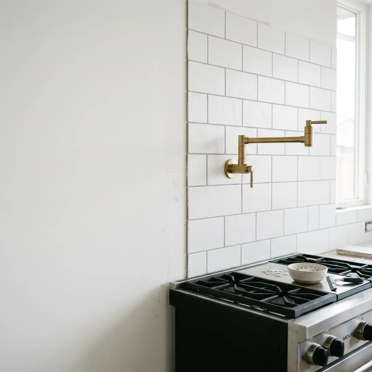 We Tested the Cleanest Way to Tile Around a Pot Filler