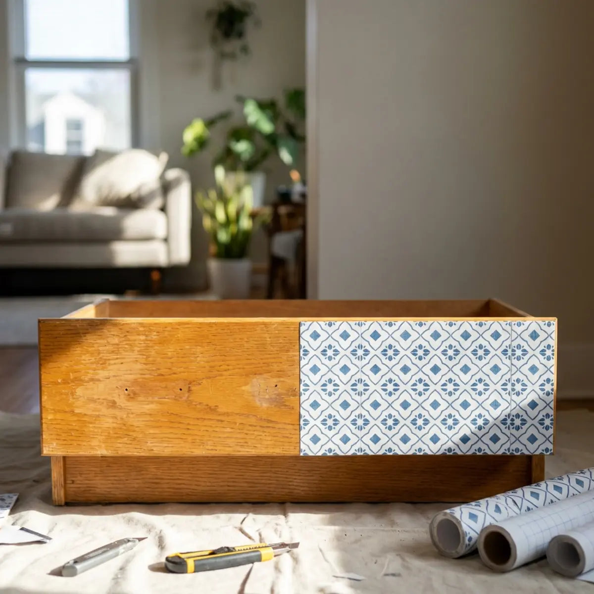 DIY Furniture Makeover: How to Apply Peel and Stick Tiles