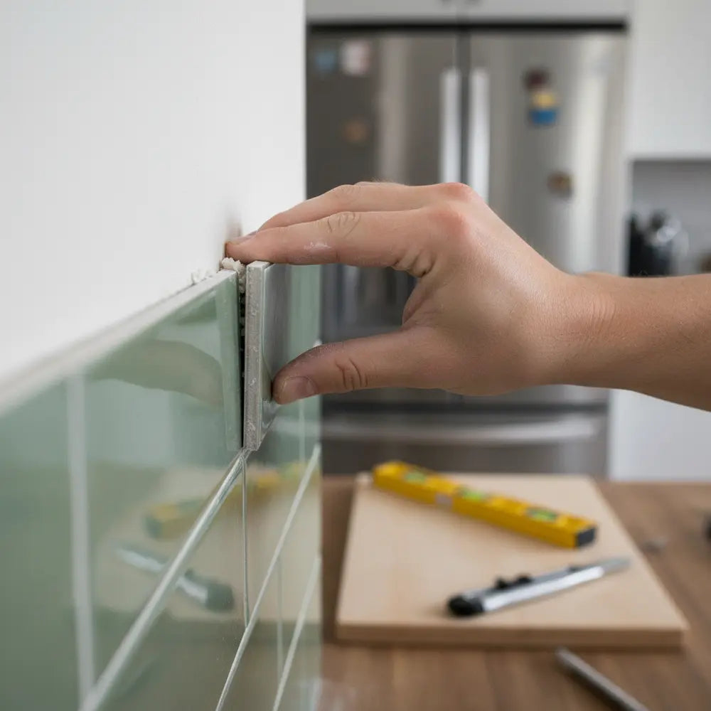 How to Install a Green Subway Tile Backsplash-Stickwoll