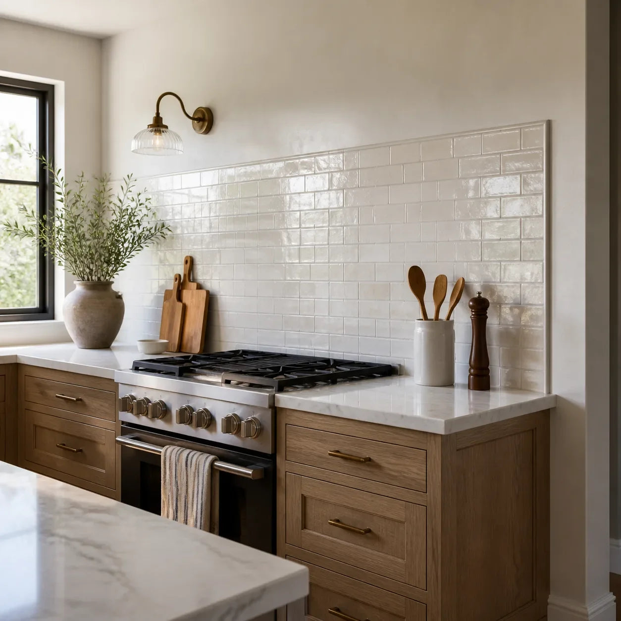 How to Choose a Backsplash When Your Kitchen Has No Upper Cabinets