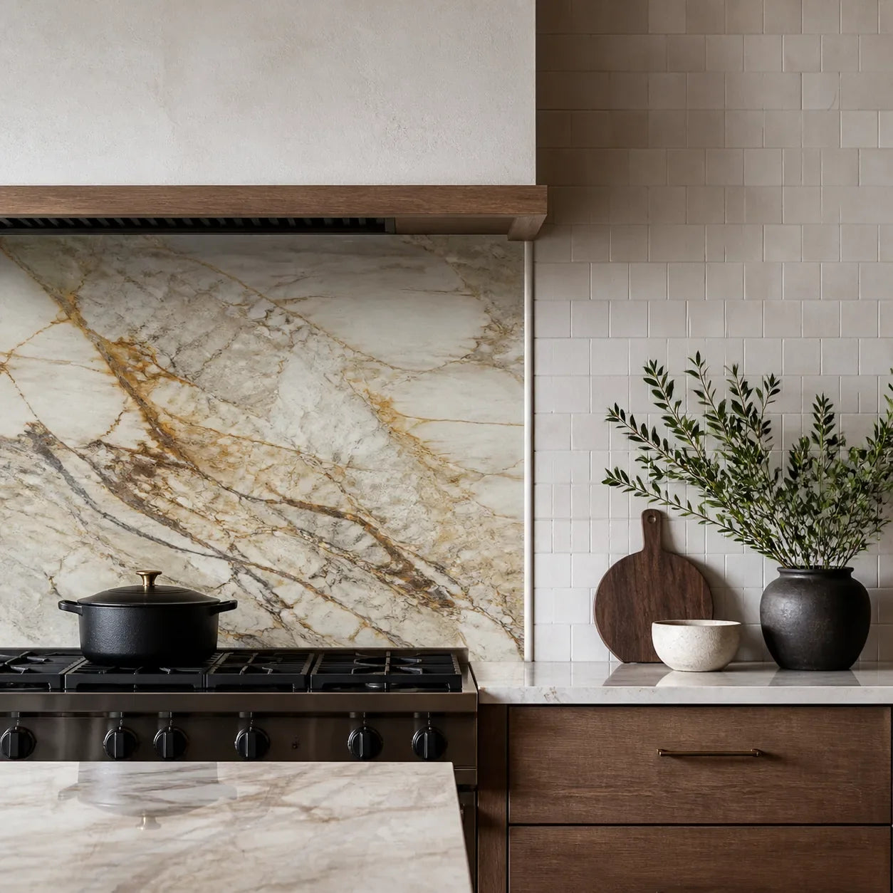 Quartzite Backsplash Ideas: Balance Veining, Height, and Tile Alternatives