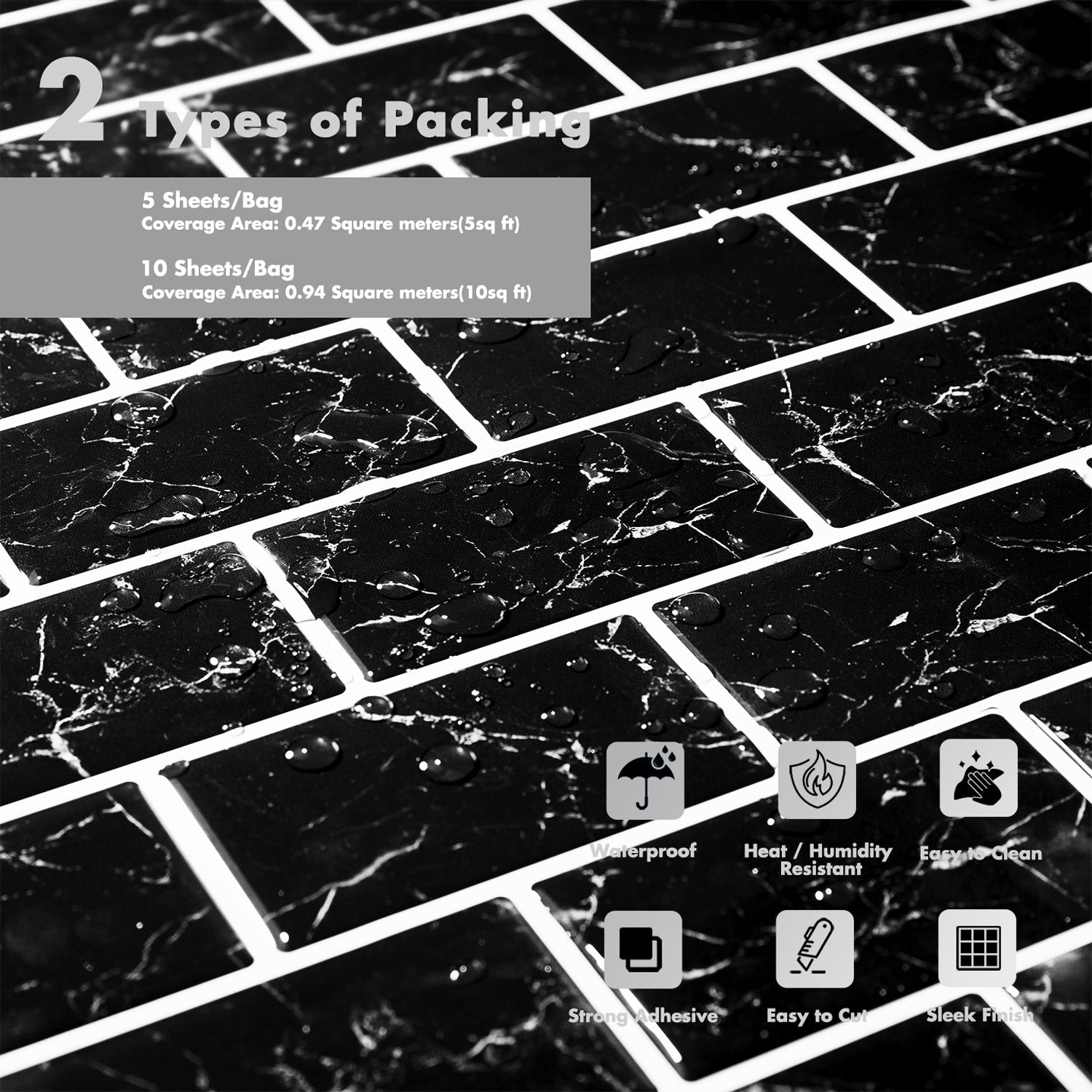 Stickwoll Black Marble -Stickwoll