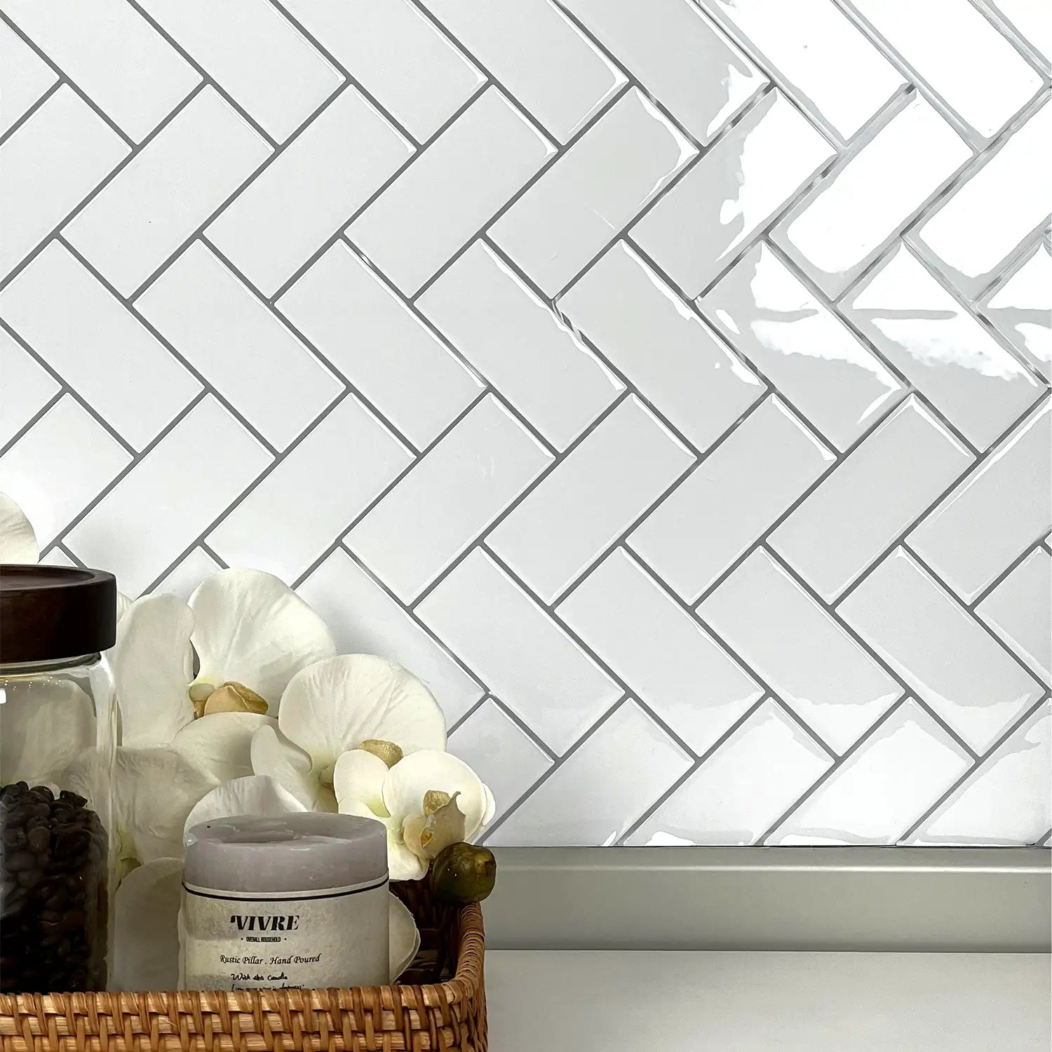 Stickwoll Silver Stripes Herringbone -Stickwoll