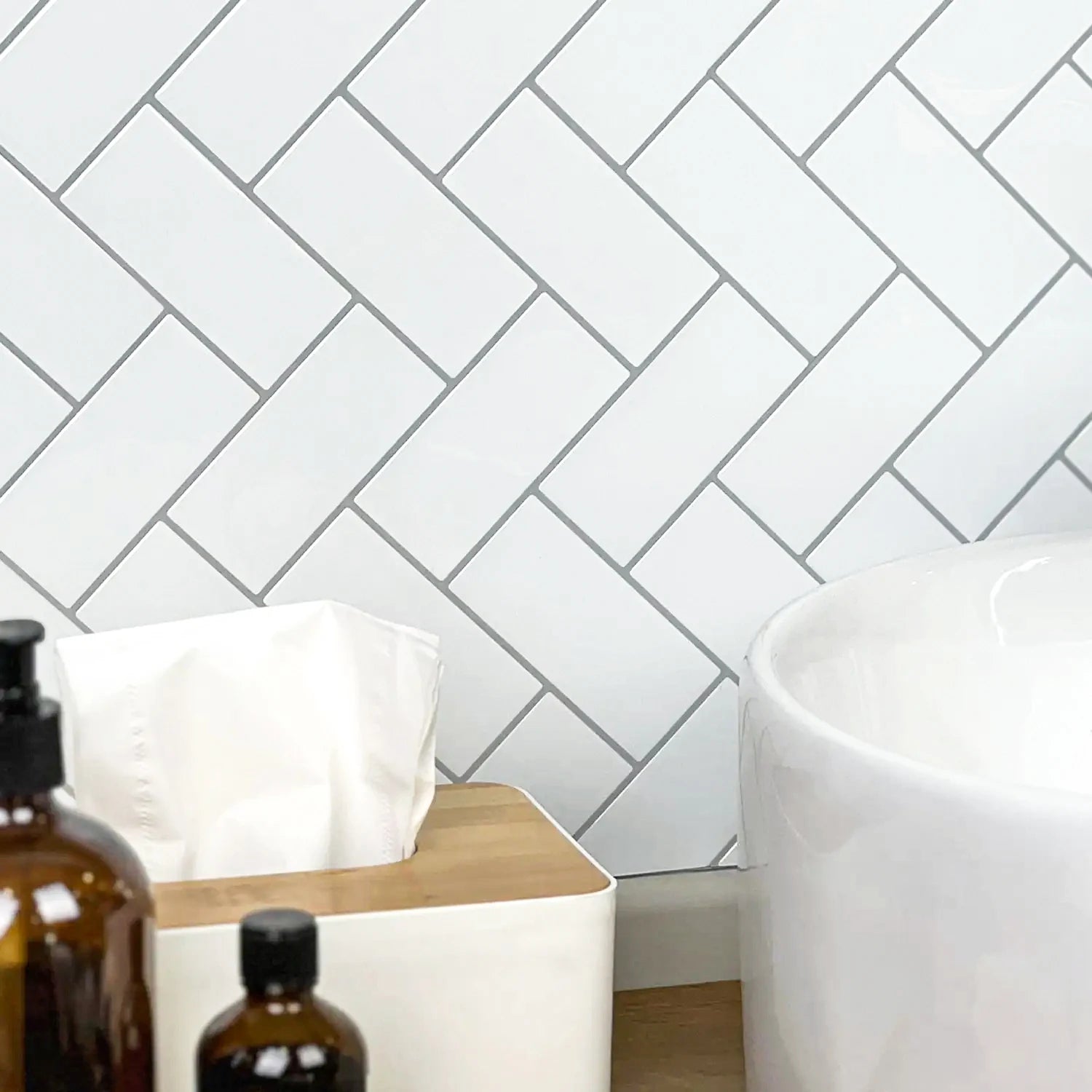 Stickwoll Silver Stripes Herringbone -Stickwoll