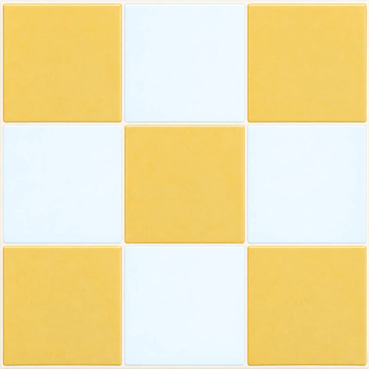 Primrose Courtyard yellow and white checkerboard peel and stick wall tiles by Stickwoll
