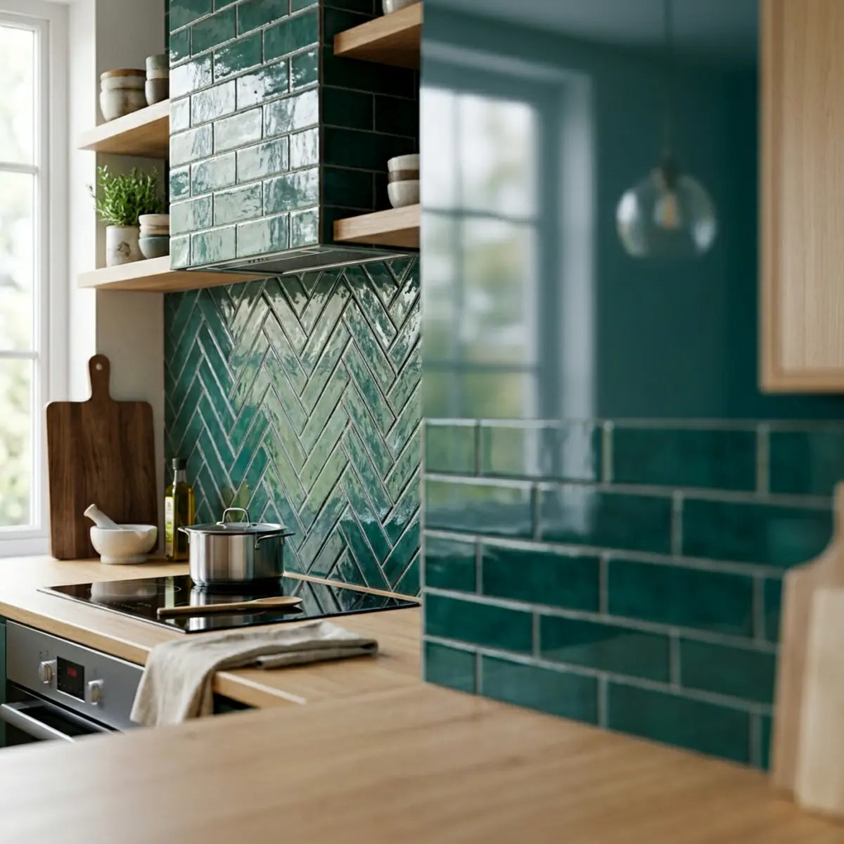 We Designed a Seamless High-Low Kitchen: Real vs. Peel-and-Stick Tiles