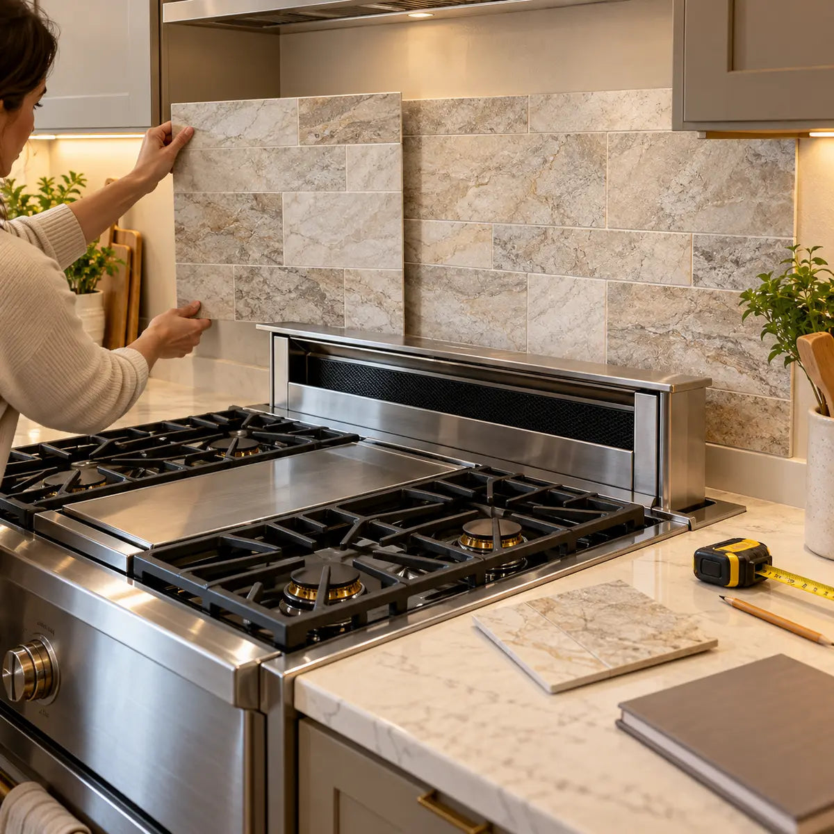 Can Peel-and-Stick Tile Go Behind a Downdraft Range?