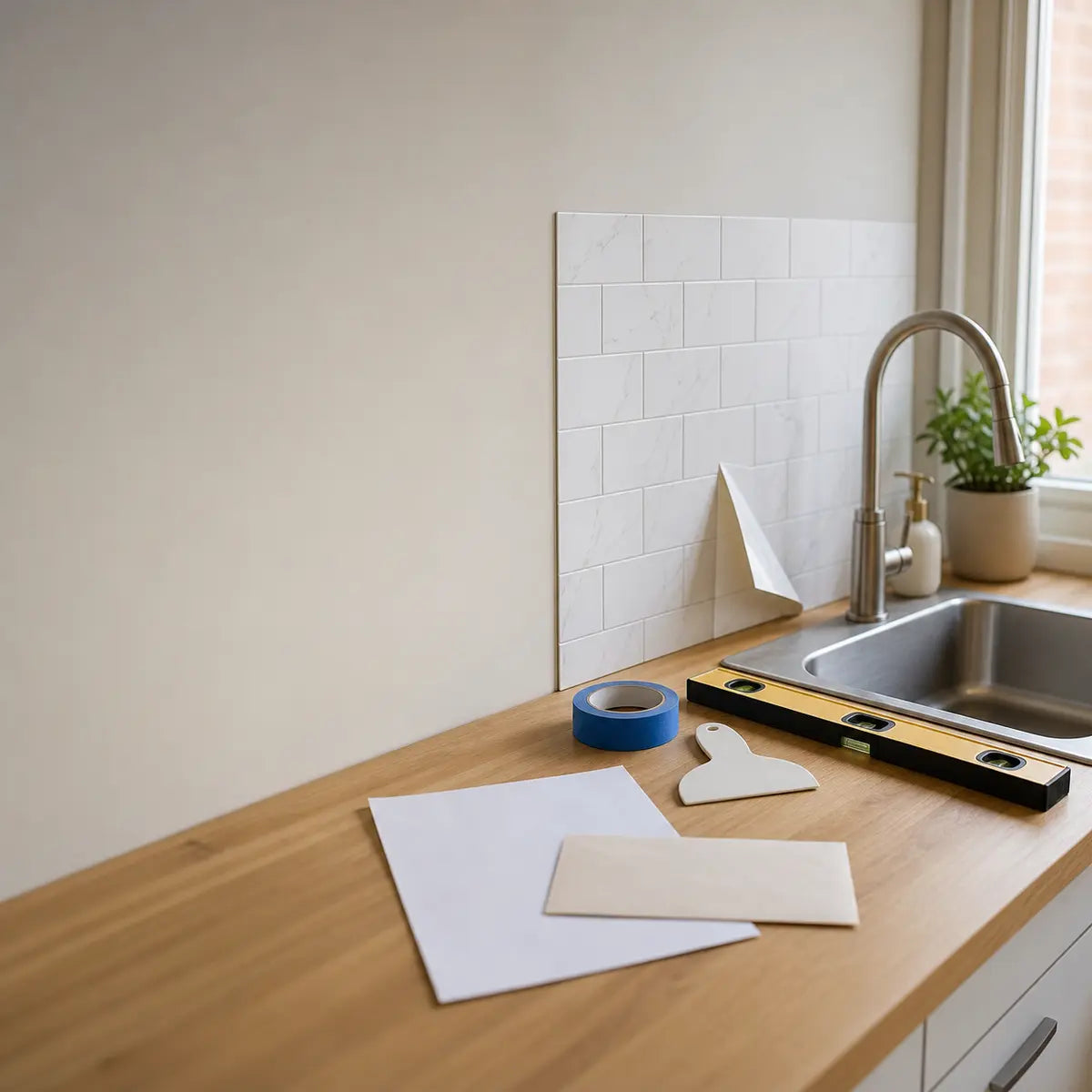We Tested the Safest Renter-Friendly Backsplash Method