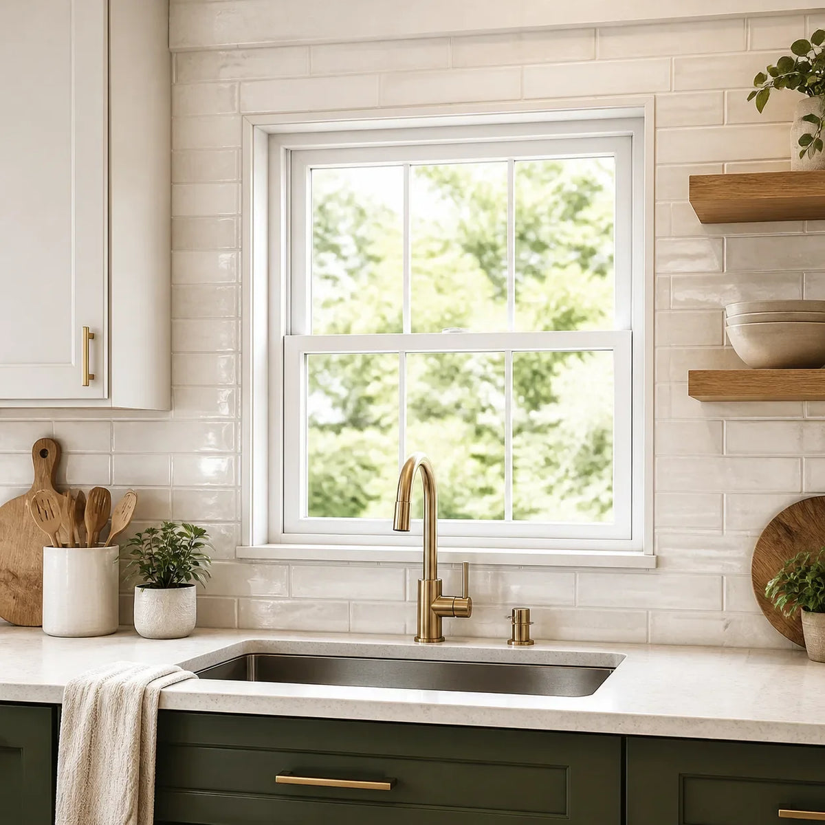 How to Plan a Peel-and-Stick Backsplash Around a Kitchen Window