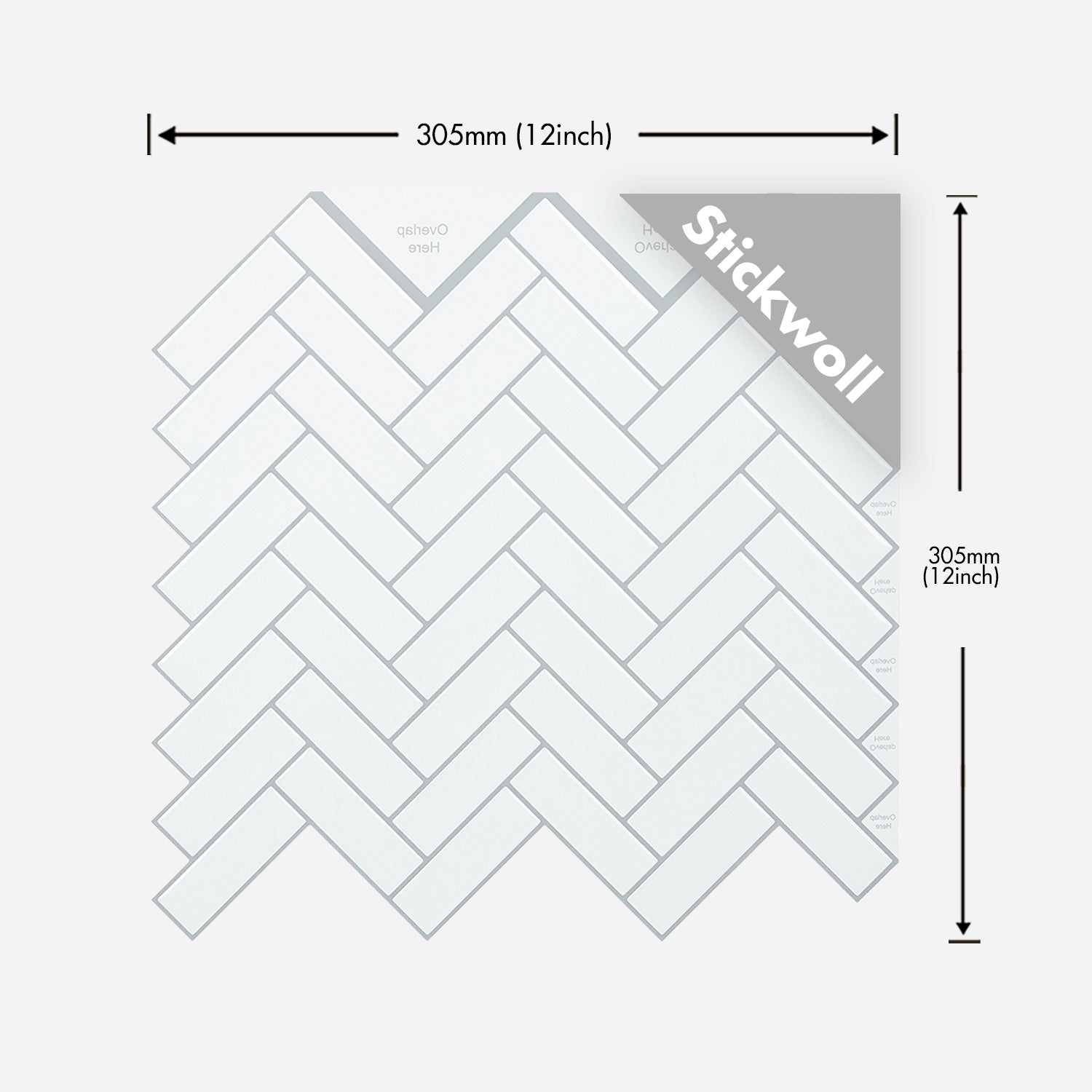 Stickwoll Blanco Chevron Peel and Stick Tiles