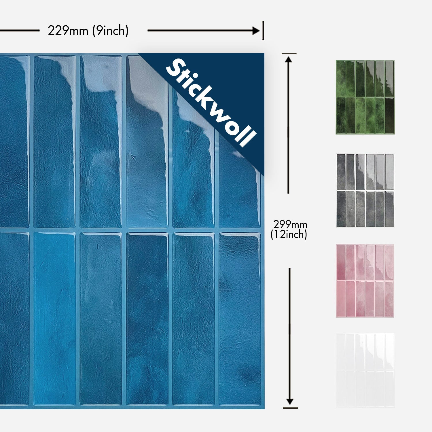 Stickwoll Classic Indigo Peel and Stick Tiles