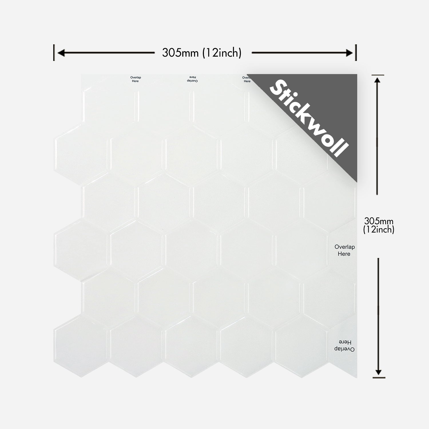 Stickwoll Ivory Hexagons Peel and Stick Tiles