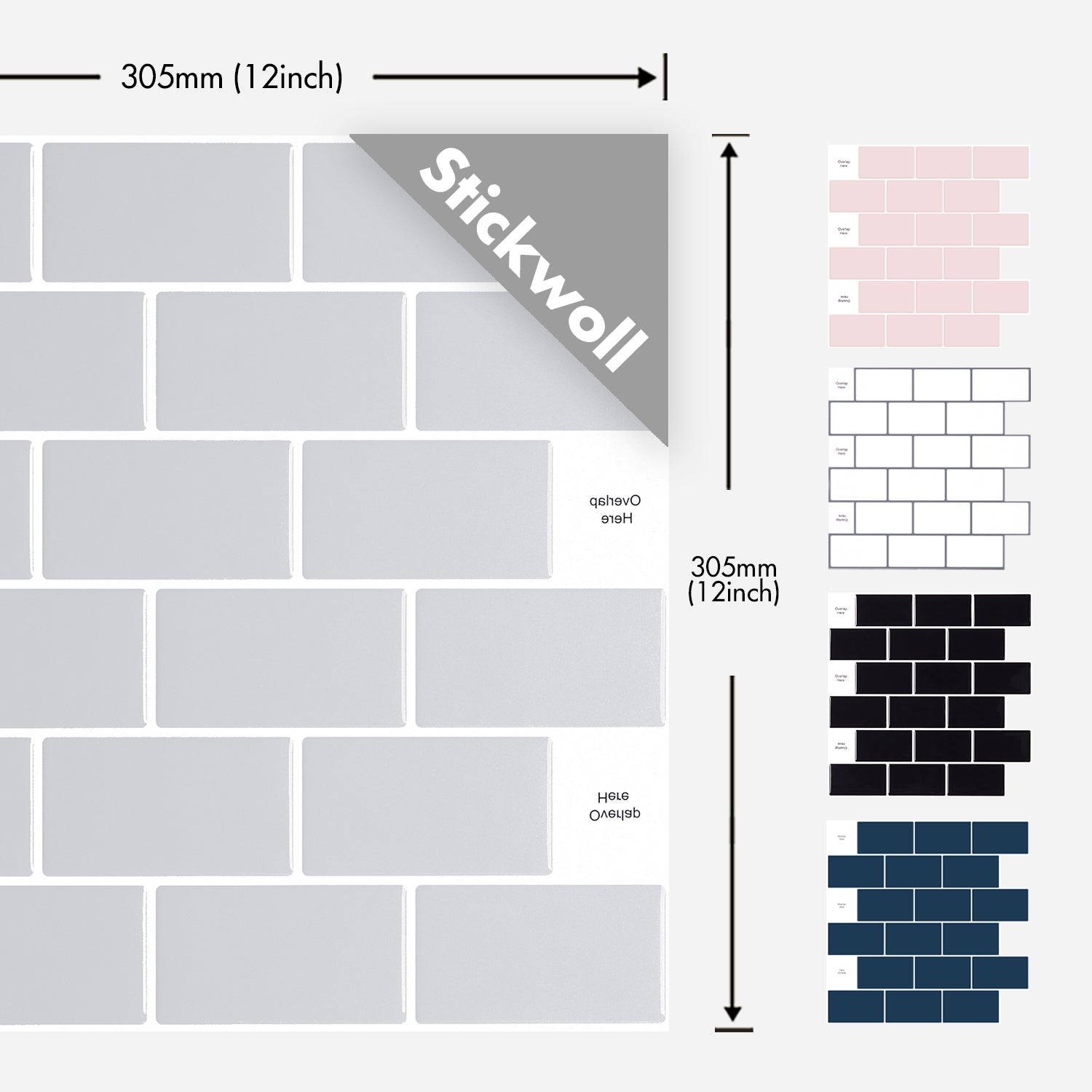 Stickwoll Misty Subway Peel and Stick Tiles