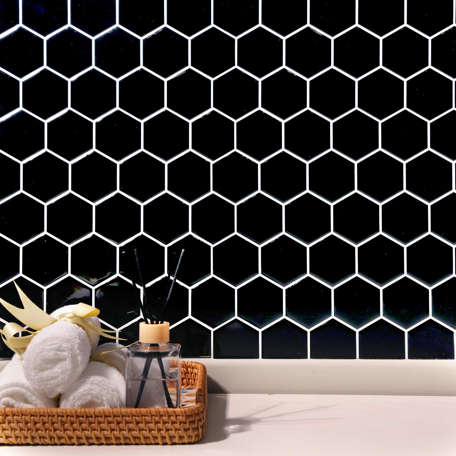 Stickwoll Onyx Hexagons Peel and Stick Tiles