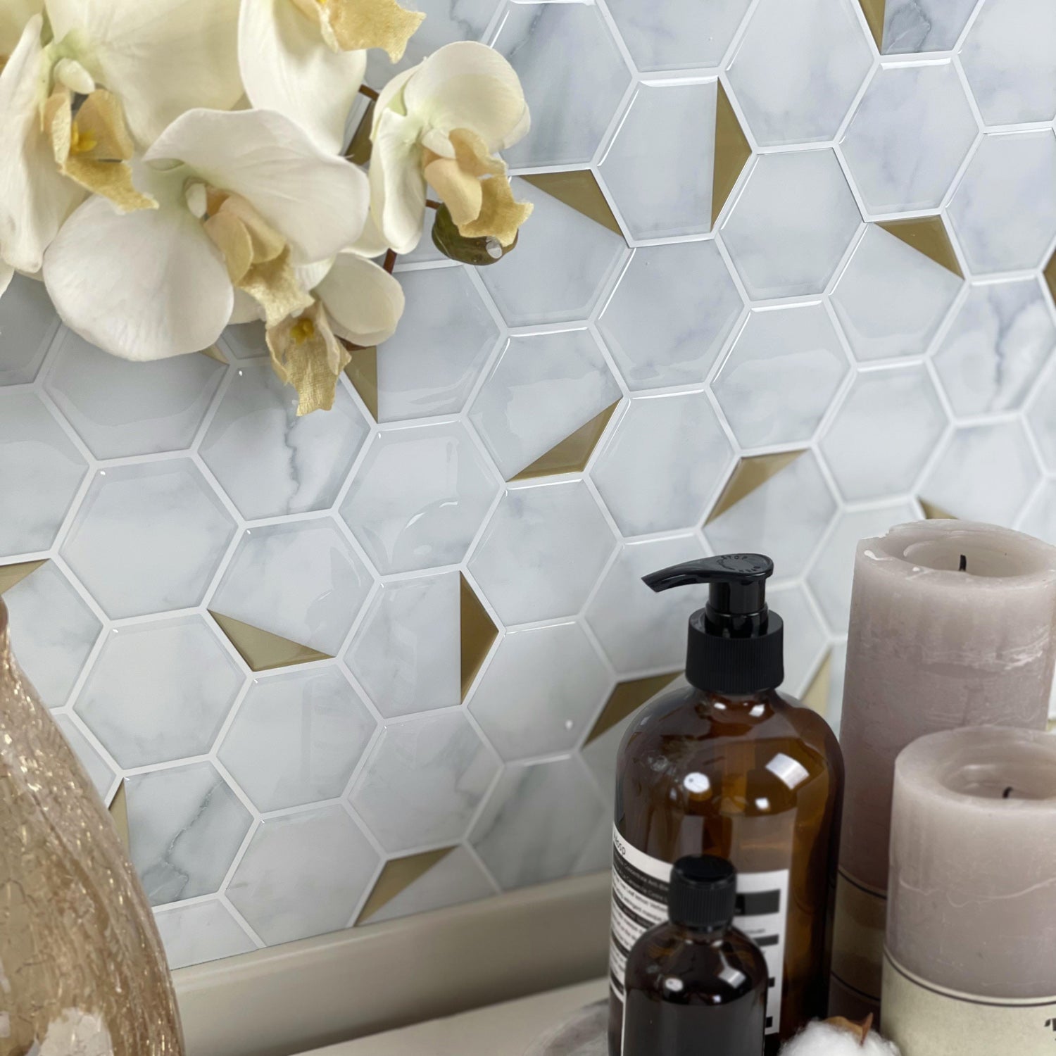 Stickwoll Platinum Stones Peel and Stick Tiles