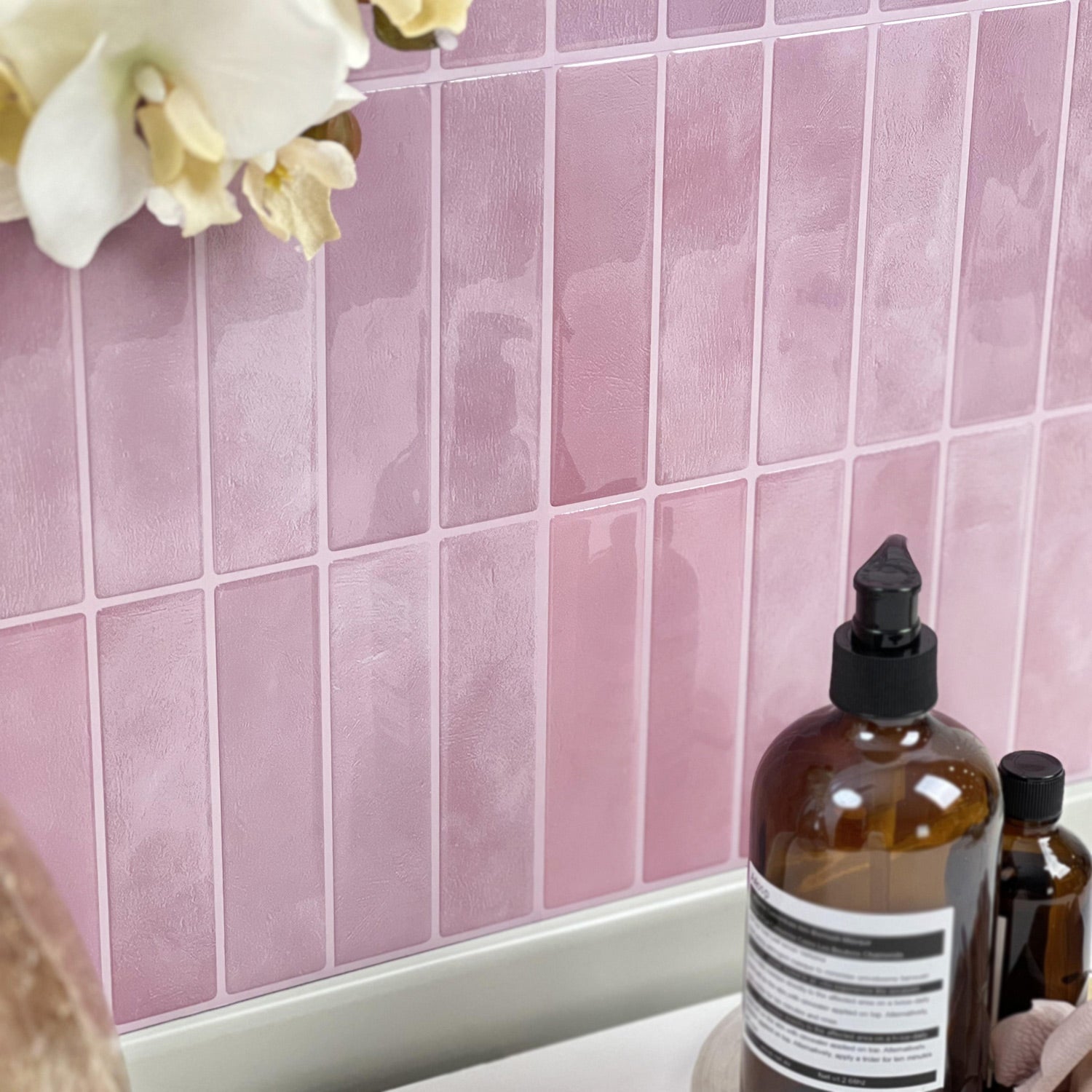 Stickwoll Blush Petals Peel and Stick Tiles