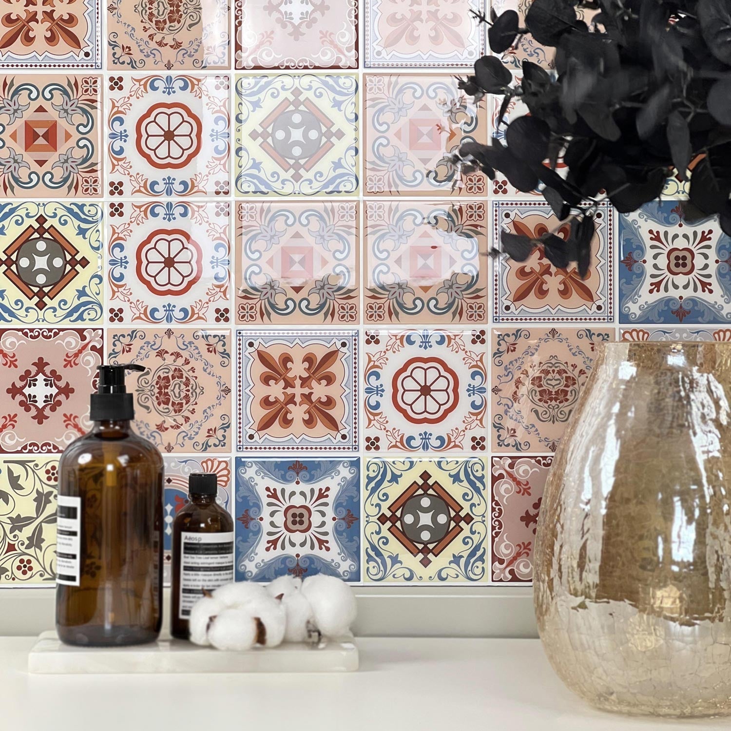 Stickwoll Chic Cocoa Peel and Stick Tiles