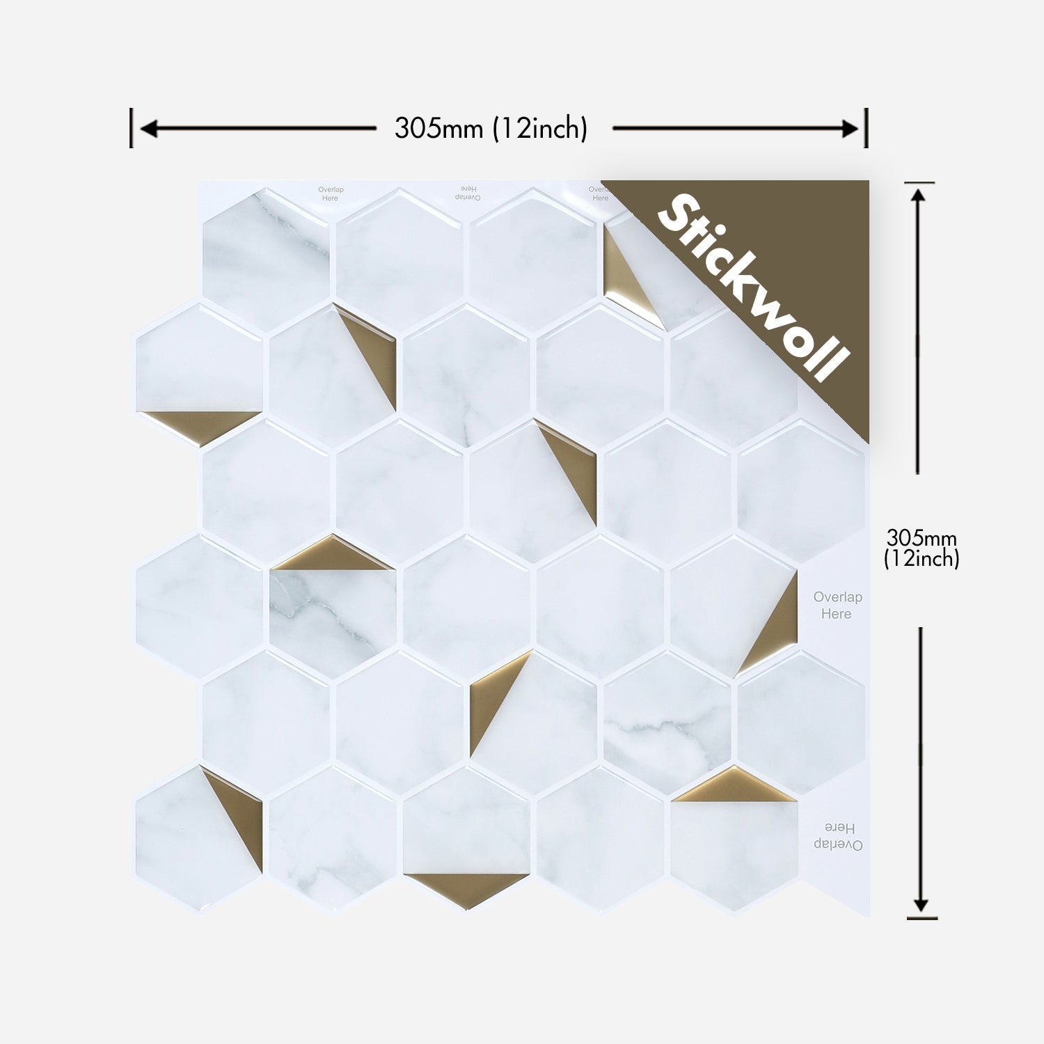 Stickwoll Platinum Stones Peel and Stick Tiles