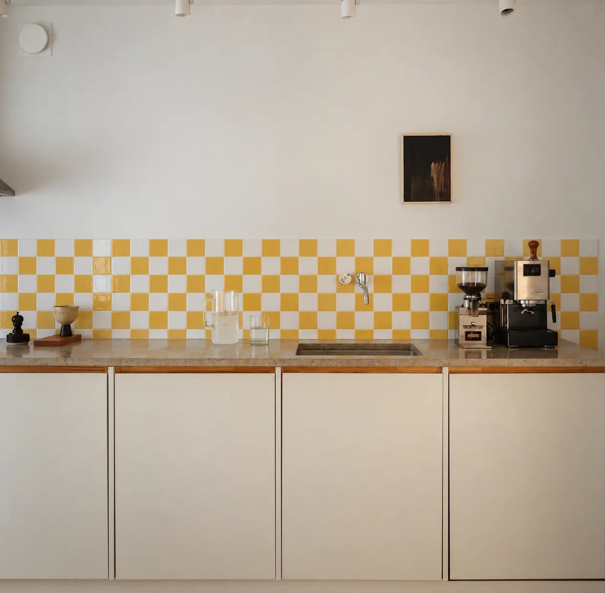Kitchen after Stickwoll peel and stick tile installation