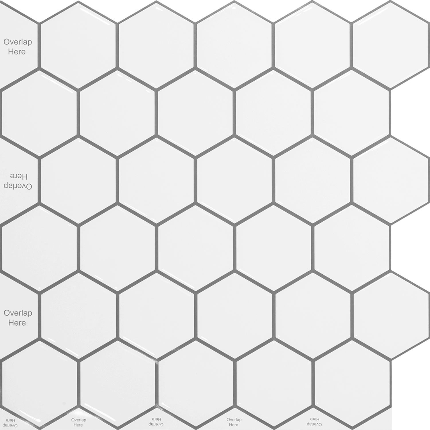 Stickwoll White Honeycomb Peel and Stick Tiles