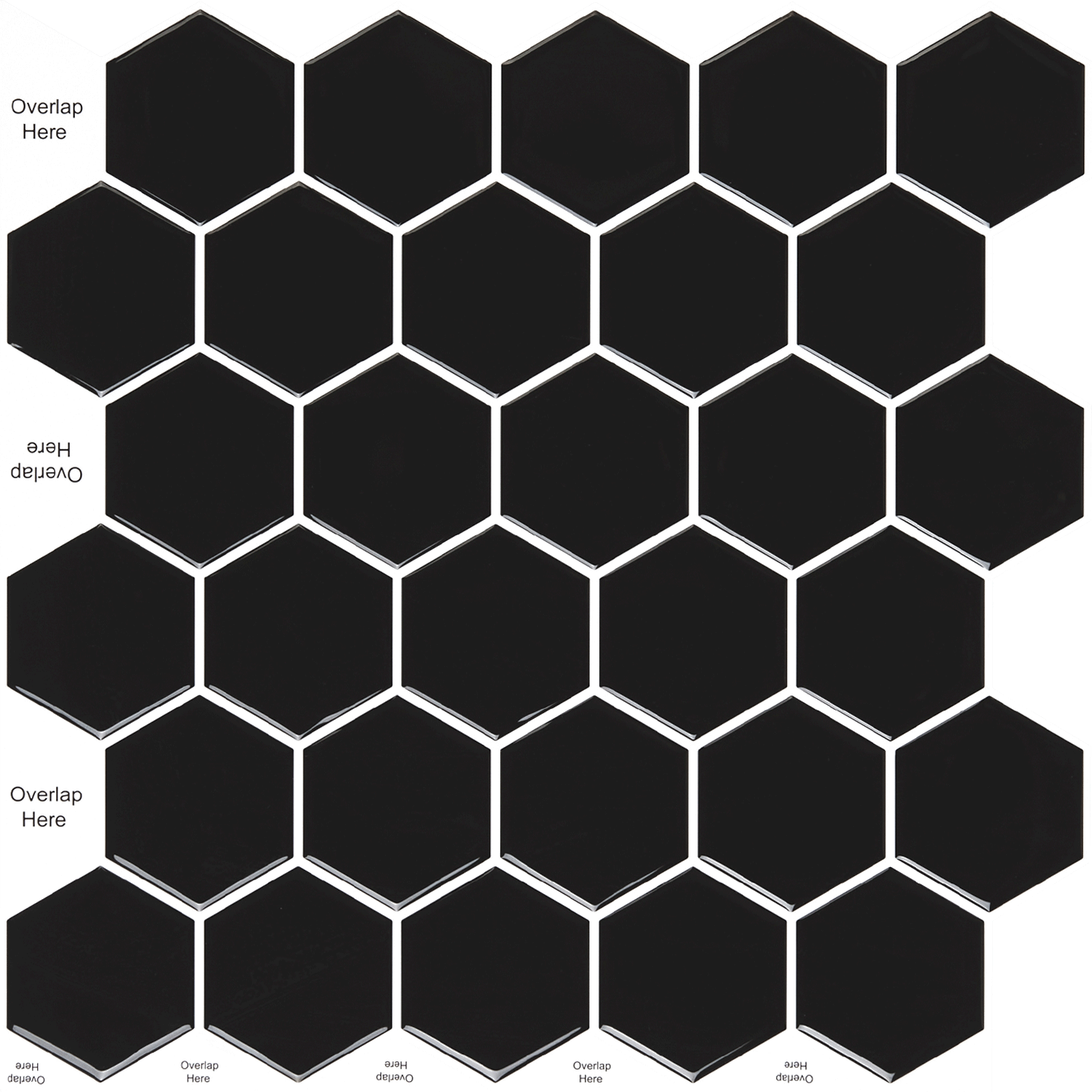 Stickwoll Onyx Hexagons Peel and Stick Tiles