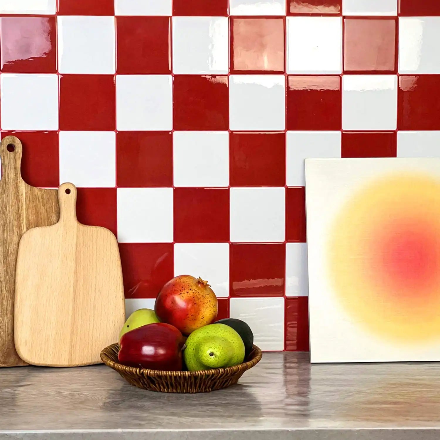 Stickwoll Crimson Horizon Peel and Stick Tiles