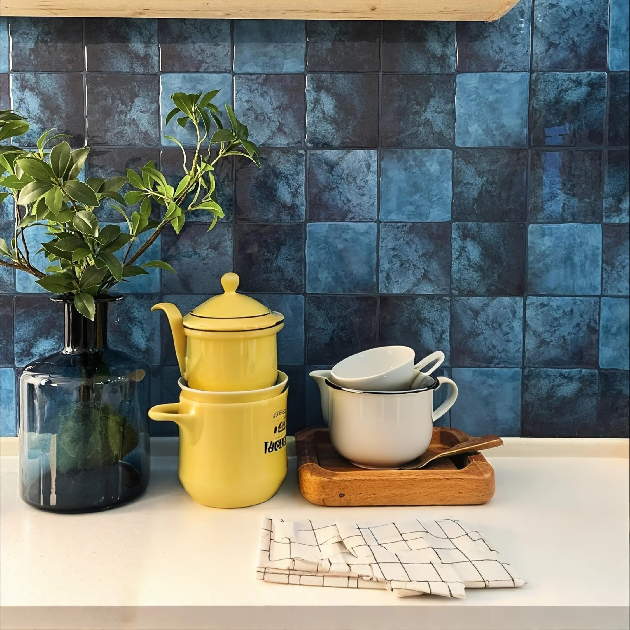 Stickwoll Tidal Plaid Peel and Stick Tiles