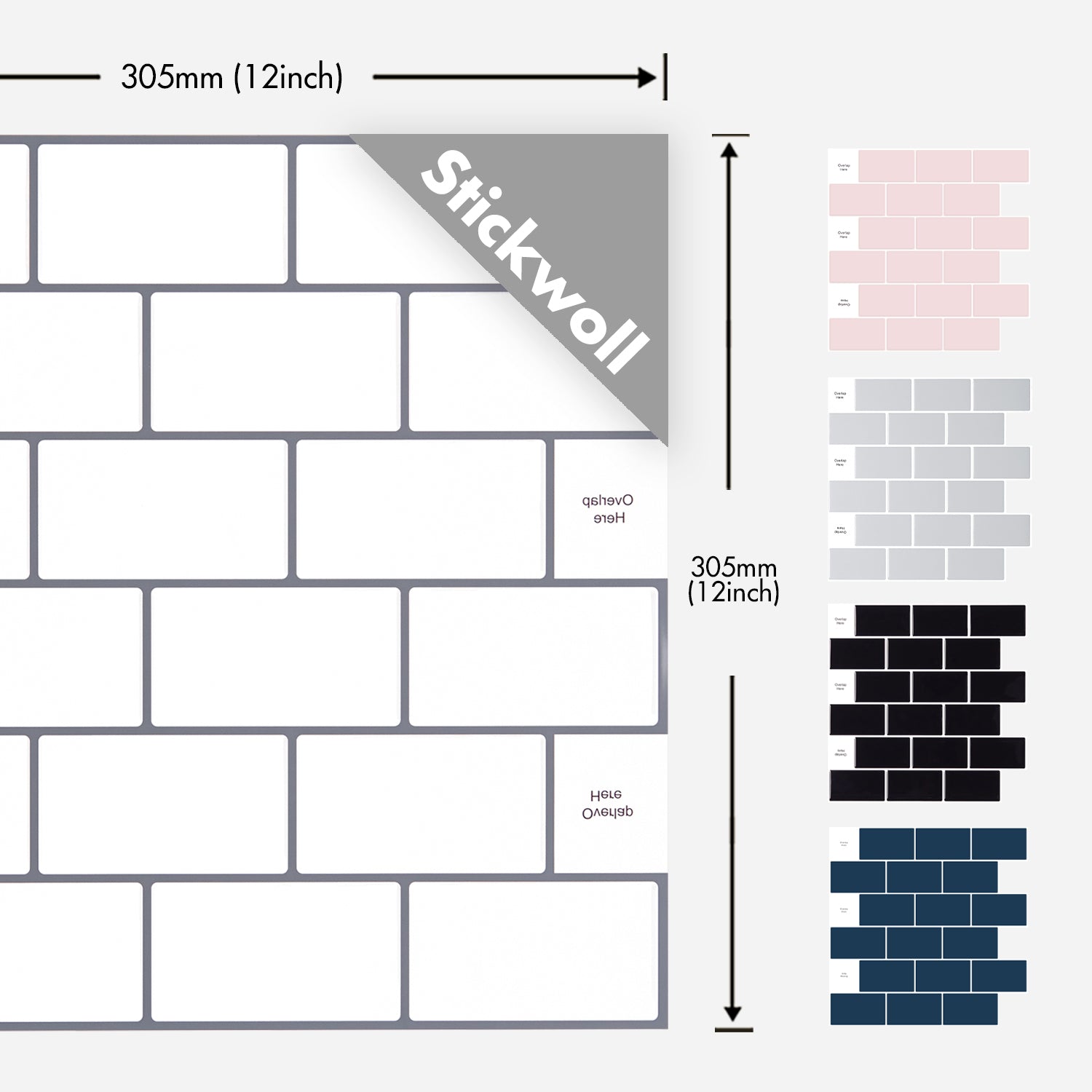 Stickwoll Subway Magic Peel and Stick Tiles