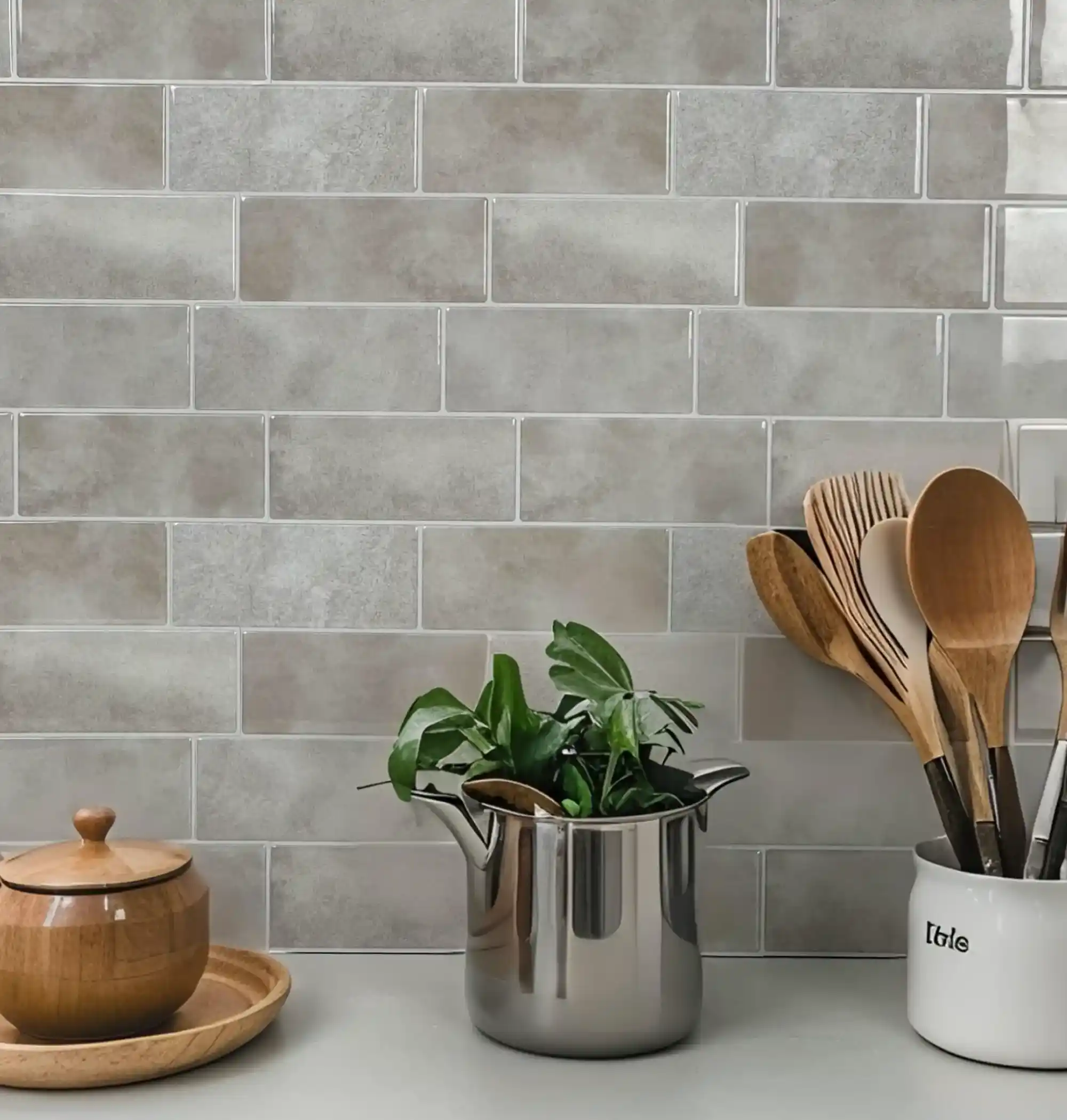 Stickwoll Tiles Verdant Dawn - Subway Tiles Peel and Stick Wall Tiles with Light Brown Tile Texture, Perfect for Kitchen Backsplash, Easy to Install and Self-Adhesive