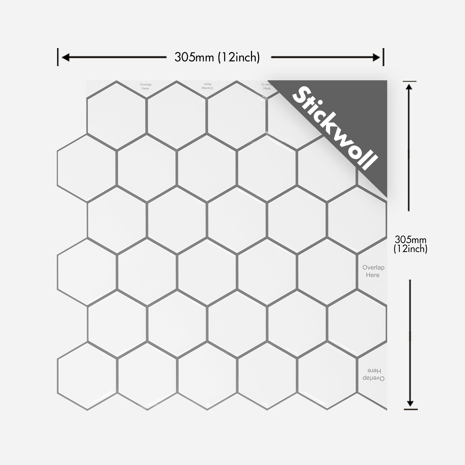 Stickwoll White Honeycomb Peel and Stick Tiles