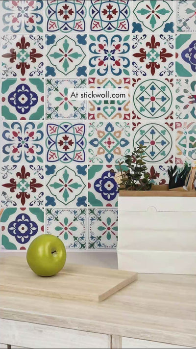 Stickwoll Chic Cocoa peel and stick tiles products post video on Tiktok