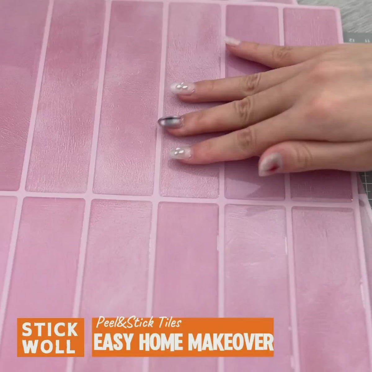Blush Petals Peel and Stick Tile Bathroom for Easy Home Makeover